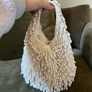 White Beaded Bag